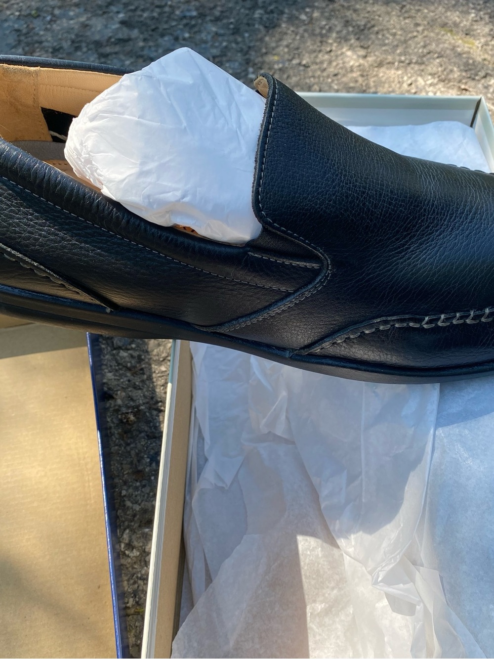 Men's Black Leather Slip-On Driving Loafers